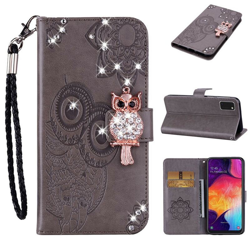 Housse Samsung Galaxy A41 Hibou Mandala et Breloque