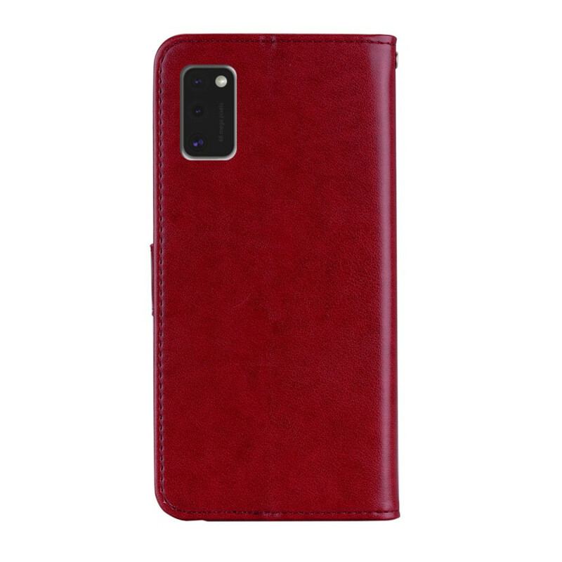 Housse Samsung Galaxy A41 Hibou Mandala et Lanière