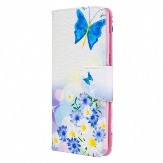 Housse Samsung Galaxy A41 Papillons et Fleurs Peints