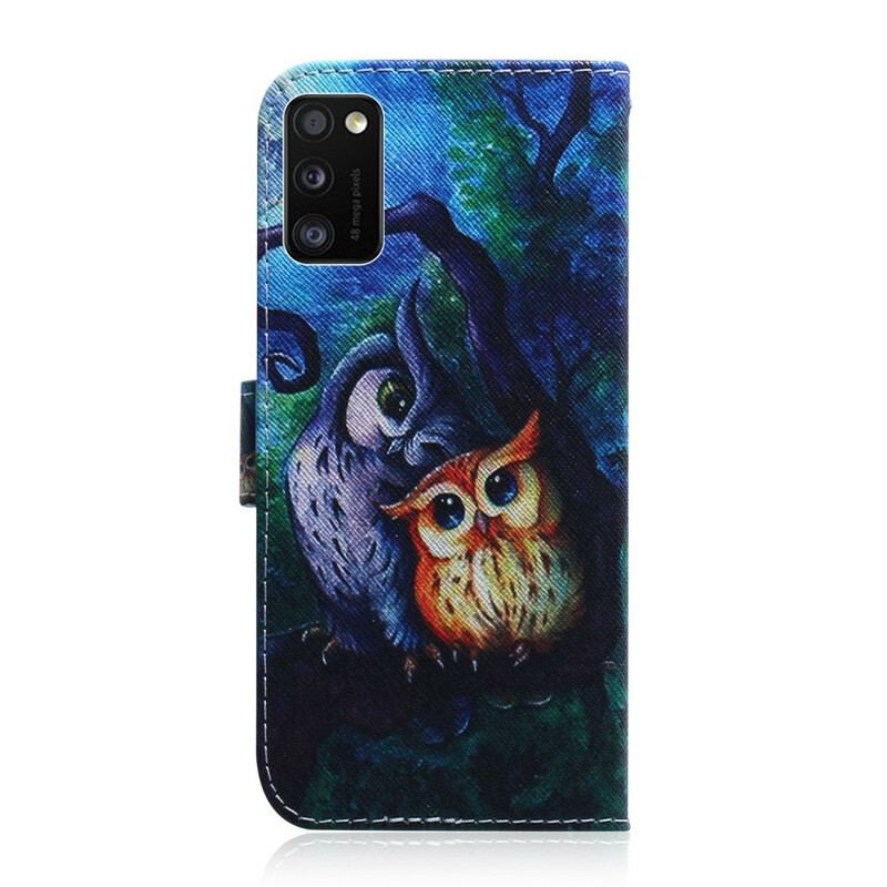 Housse Samsung Galaxy A41 Peinture de Hiboux