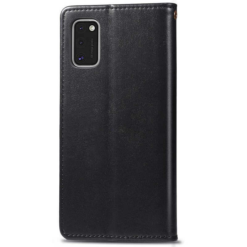 Housse Samsung Galaxy A41 Simili Cuir et Fermoir Vintage