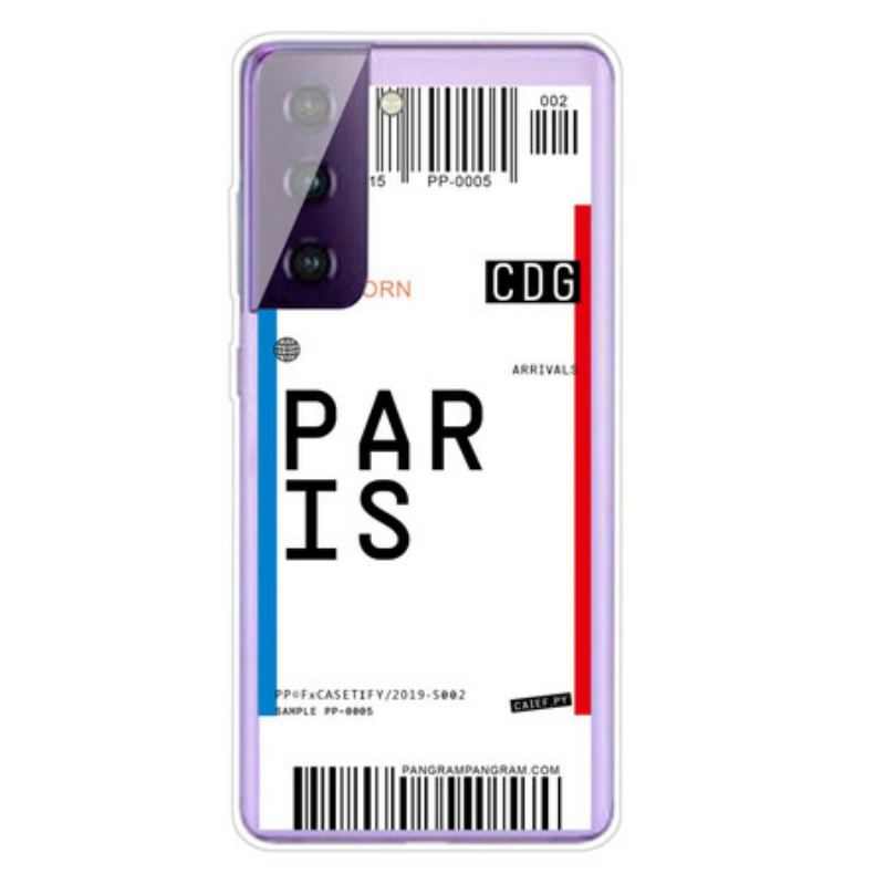 Coque Samsung Galaxy S21 5G Boarding Pass to Paris