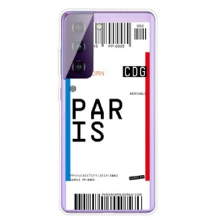 Coque Samsung Galaxy S21 5G Boarding Pass to Paris