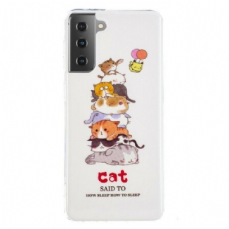 Coque Samsung Galaxy S21 5G Cats Fluorescente