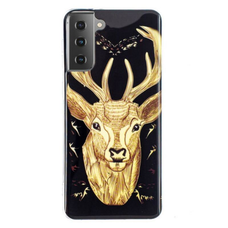 Coque Samsung Galaxy S21 5G Cerf Majestueux Fluorescente