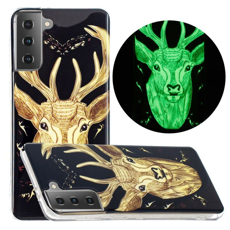 Coque Samsung Galaxy S21 5G Cerf Majestueux Fluorescente