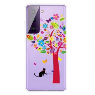 Coque Samsung Galaxy S21 5G Chat sous l'Arbre