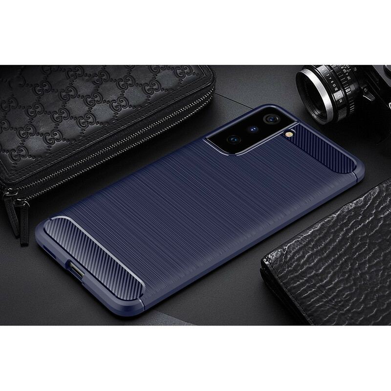 Coque Samsung Galaxy S21 5G Fibre Carbone Brossée