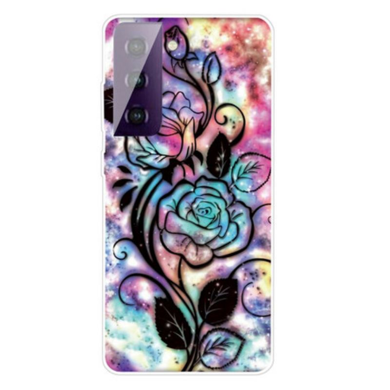 Coque Samsung Galaxy S21 5G Fleur Graphique