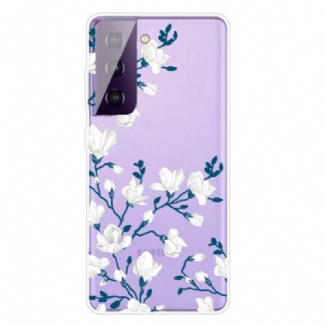 Coque Samsung Galaxy S21 5G Fleurs Blanches