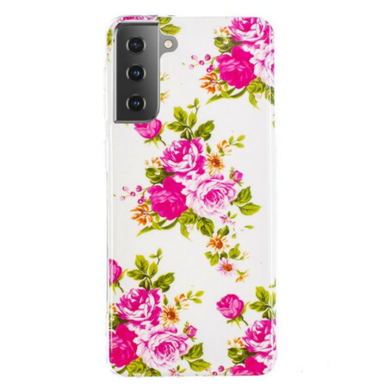 Coque Samsung Galaxy S21 5G Fleurs Liberty Fluorescente