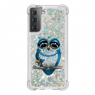 Coque Samsung Galaxy S21 5G Miss Hibou Paillettes