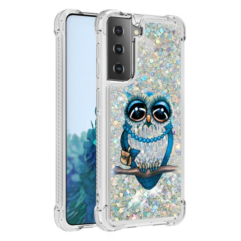 Coque Samsung Galaxy S21 5G Miss Hibou Paillettes