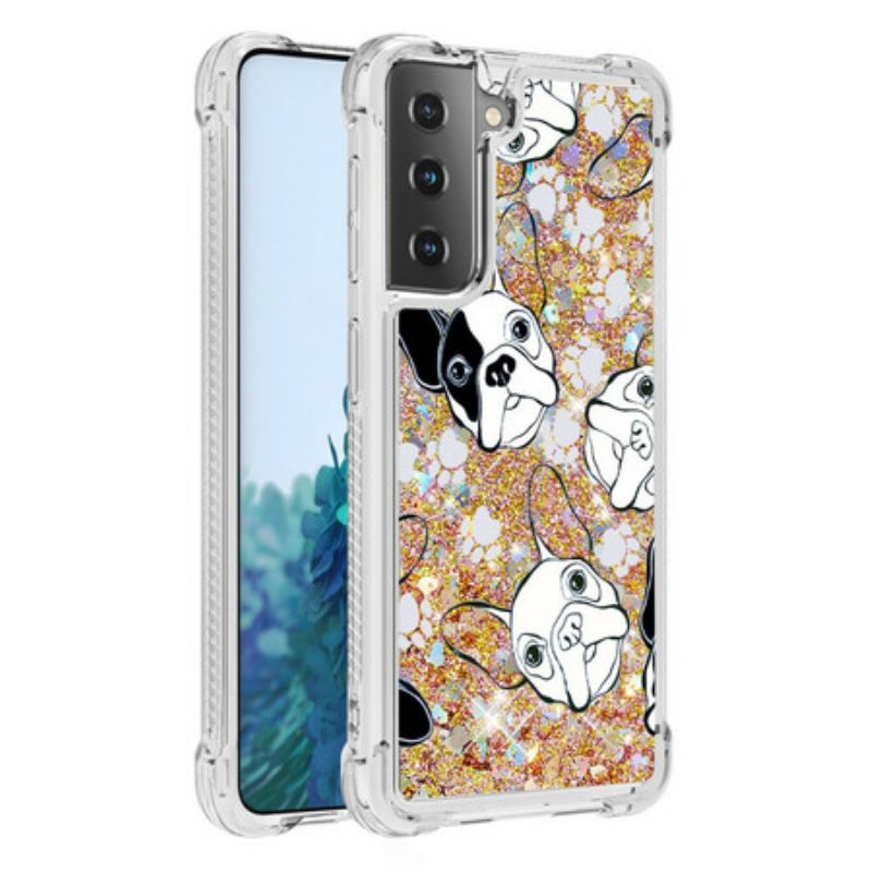 Coque Samsung Galaxy S21 5G Mr Chien Paillettes