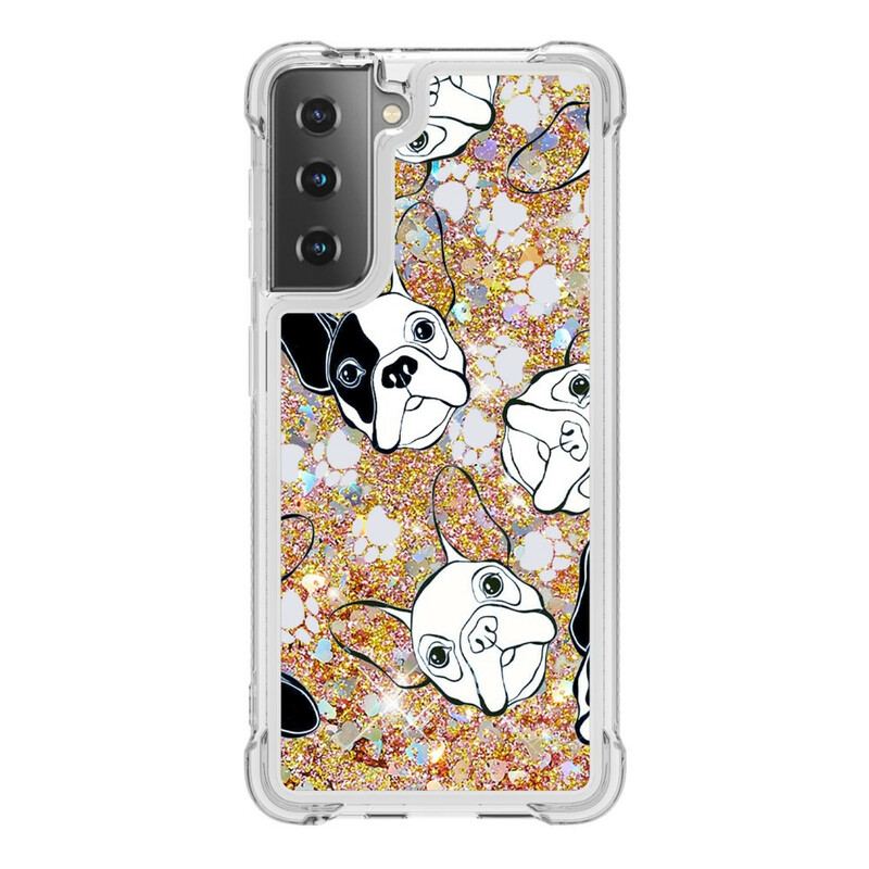 Coque Samsung Galaxy S21 5G Mr Chien Paillettes