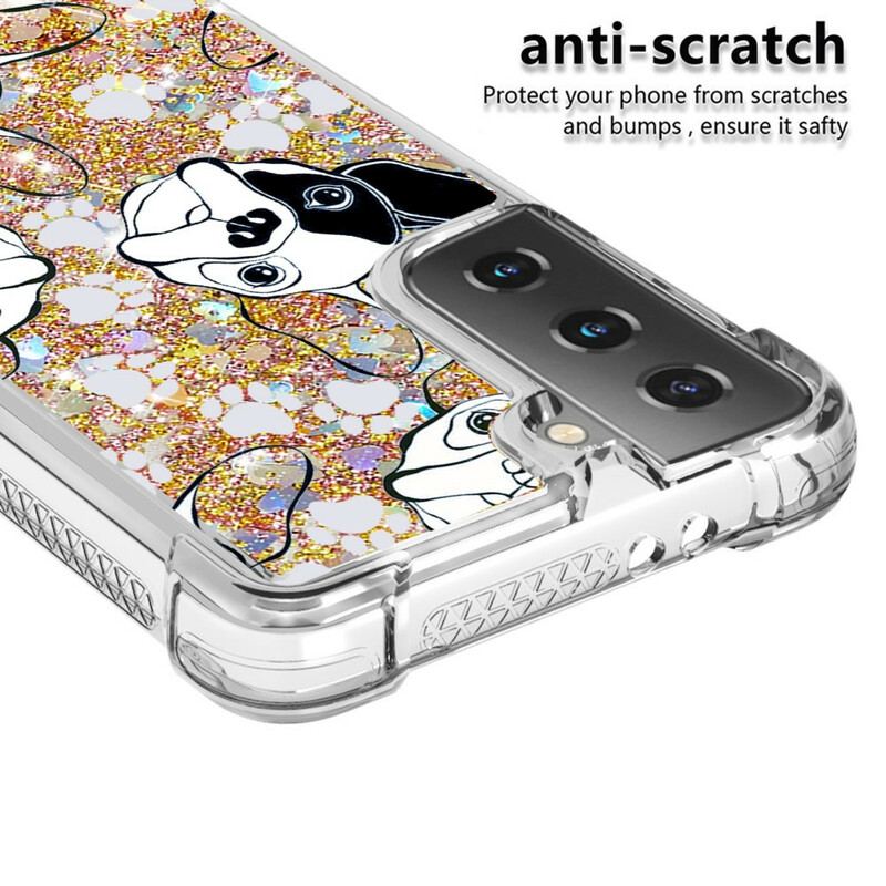 Coque Samsung Galaxy S21 5G Mr Chien Paillettes