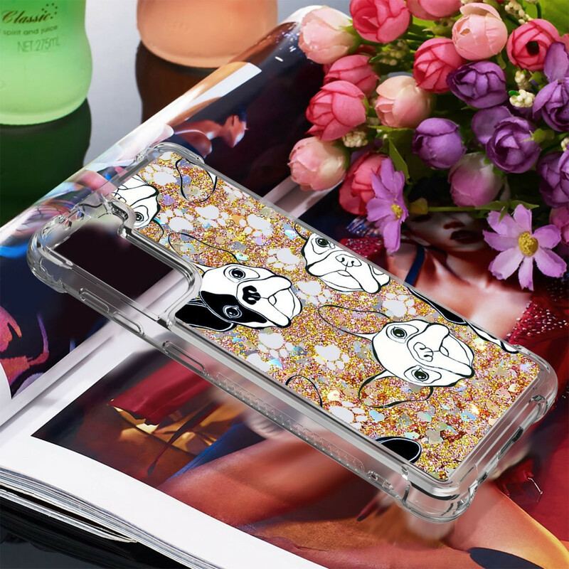 Coque Samsung Galaxy S21 5G Mr Chien Paillettes