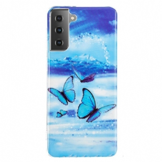 Coque Samsung Galaxy S21 5G Série Papillons Fluorescente