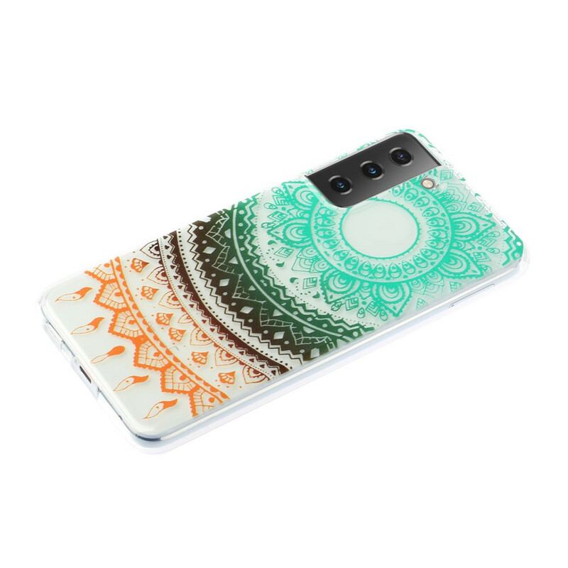 Coque Samsung Galaxy S21 5G Transparente Fleur Mandala