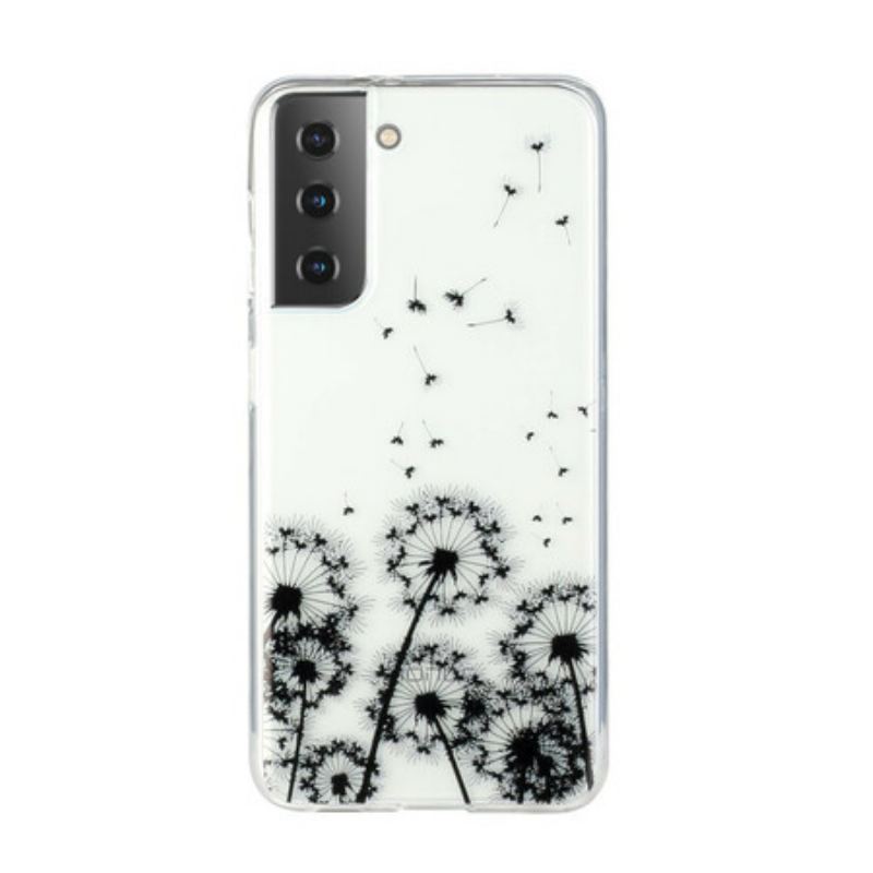 Coque Samsung Galaxy S21 5G Transparente Pissenlits Noirs