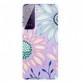 Coque Samsung Galaxy S21 5G Transparente Une Fleur