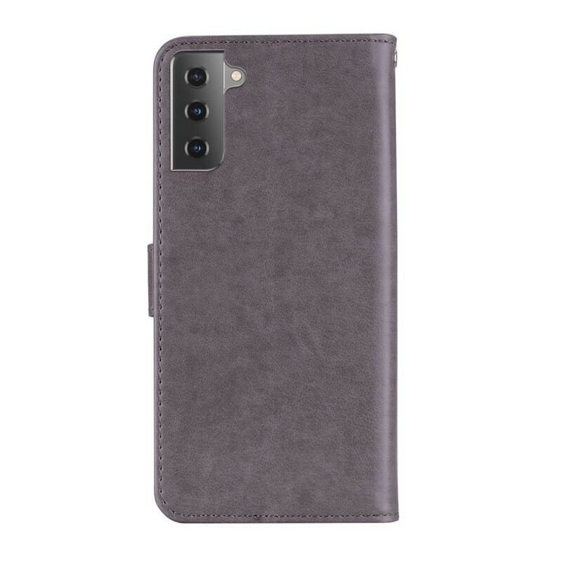 Housse Samsung Galaxy 21 5G Hibou Mandala et Lanière