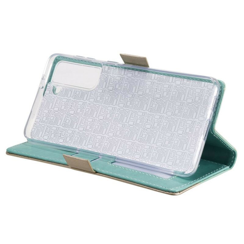 Housse Samsung Galaxy S21 5G Dentelle Porte-Monnaie à Lanière