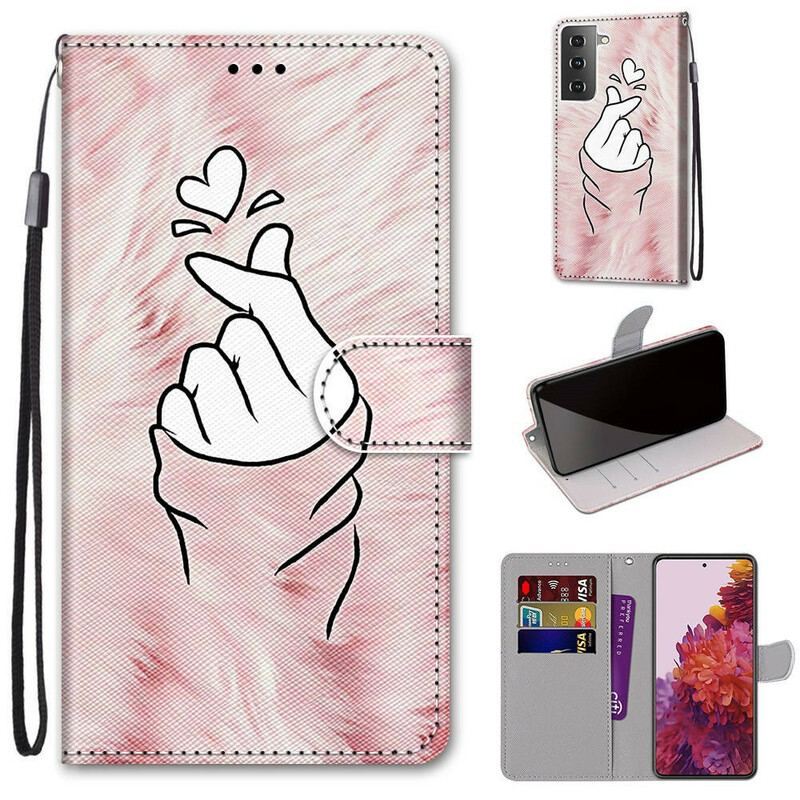 Housse Samsung Galaxy S21 5G Finger Heart