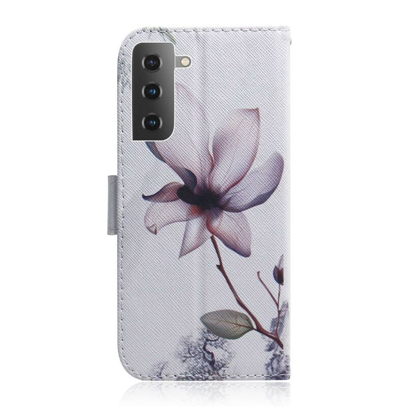 Housse Samsung Galaxy S21 5G Fleur Vieux Rose