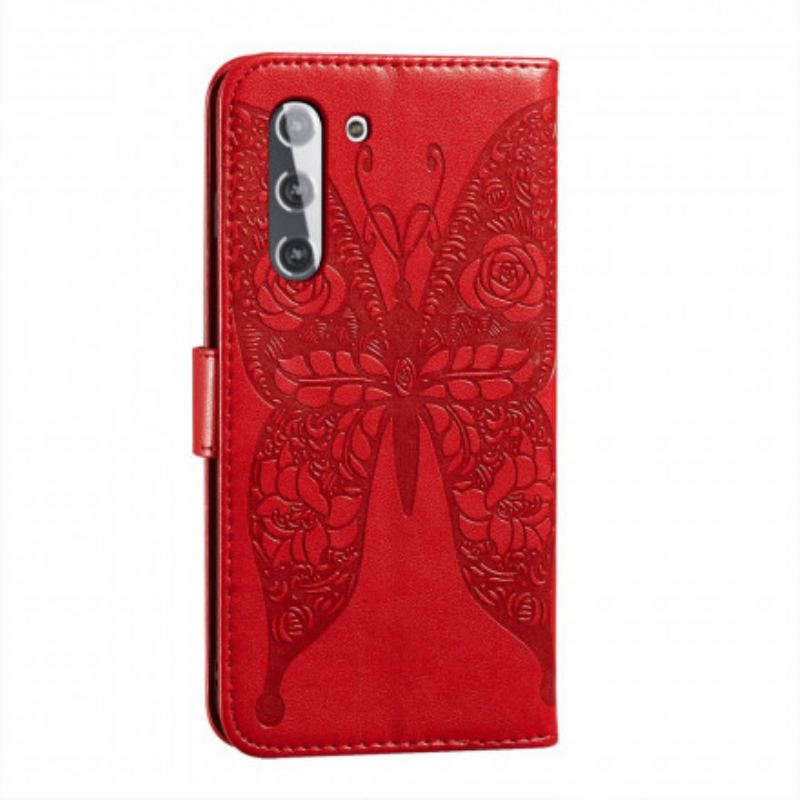 Housse Samsung Galaxy S21 5G Papillon Motif en Fleurs