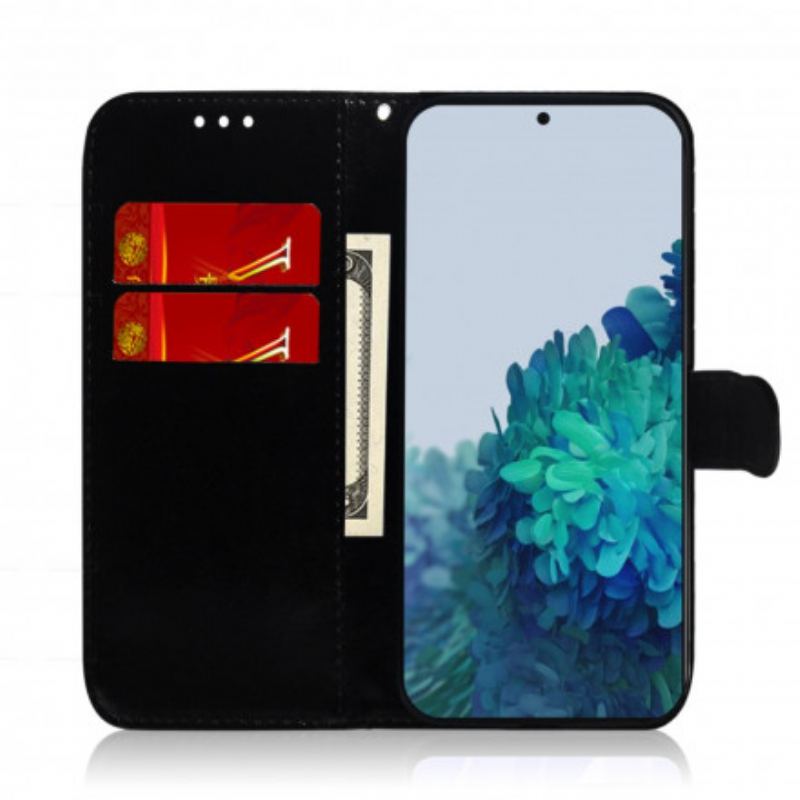 Housse Samsung Galaxy S21 5G Simili Cuir Couverture Miroir