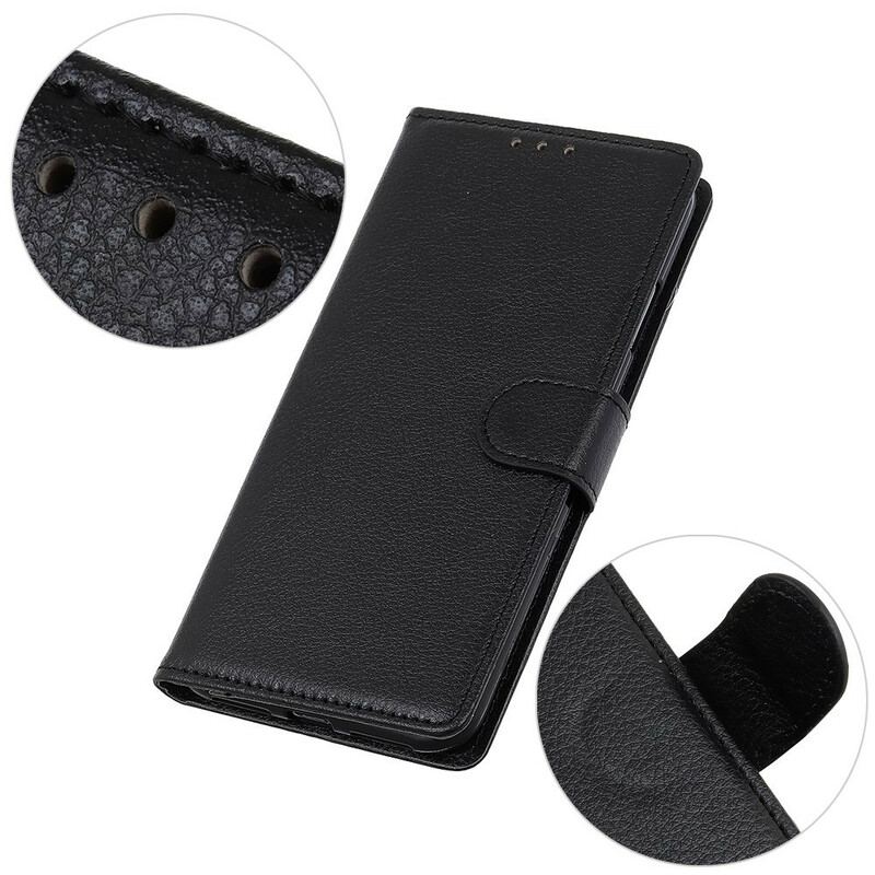 Housse Samsung Galaxy S21 5G Simili Cuir Litchi Traditionnel