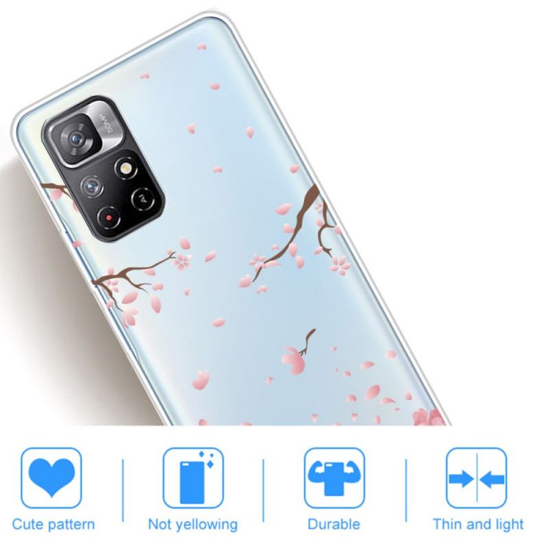 Coque Poco M4 Pro 5G Branches à Fleurs