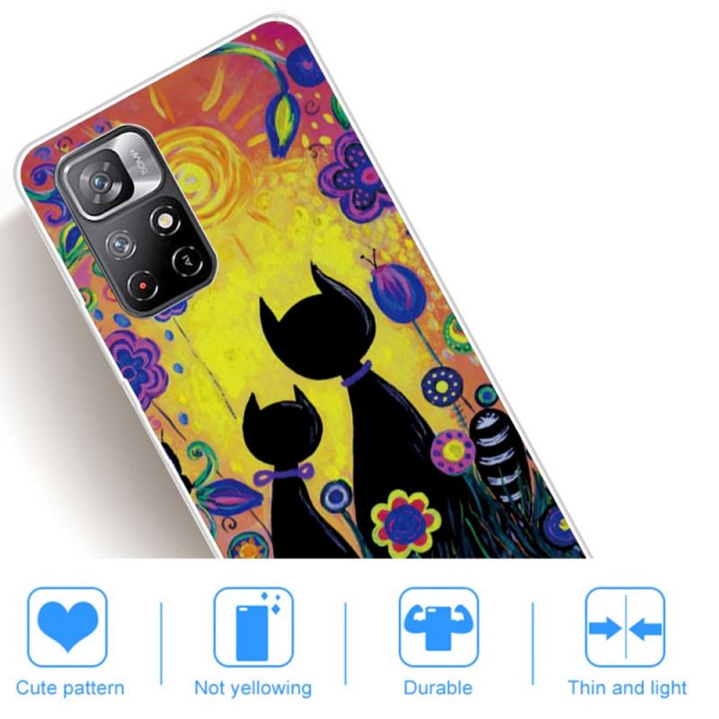 Coque Poco M4 Pro 5G Chat Cartoon