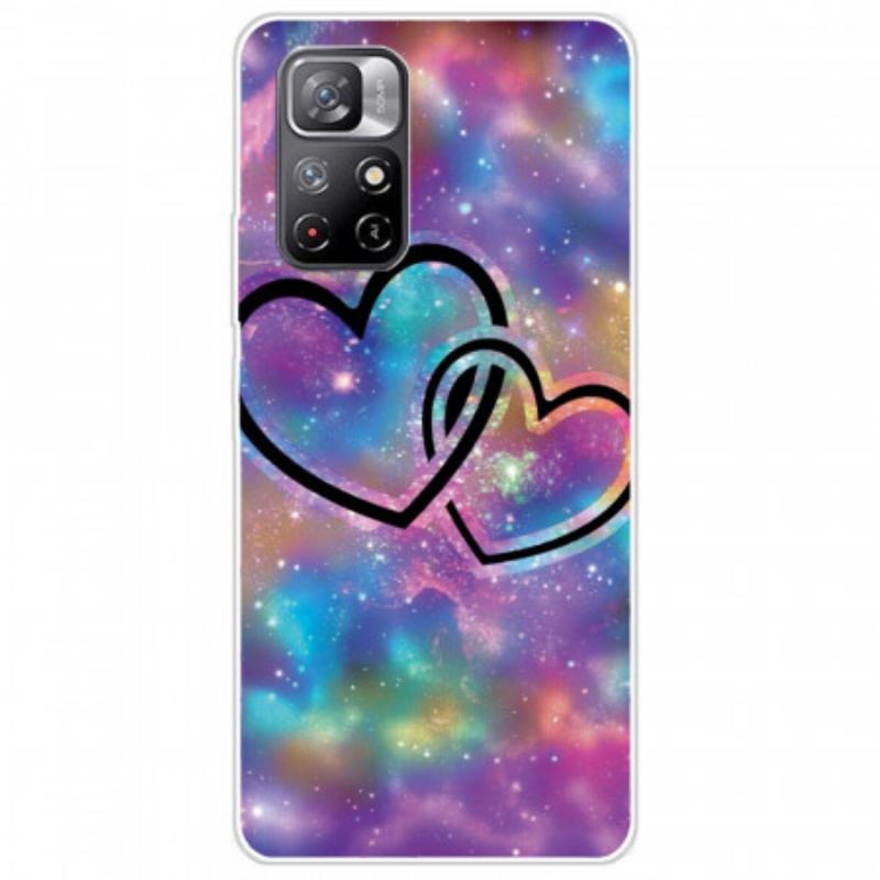 Coque Poco M4 Pro 5G Coeurs Enchaînés