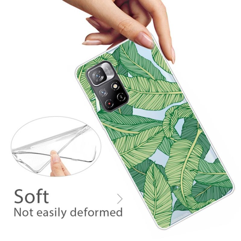 Coque Poco M4 Pro 5G Feuilles Graphiques