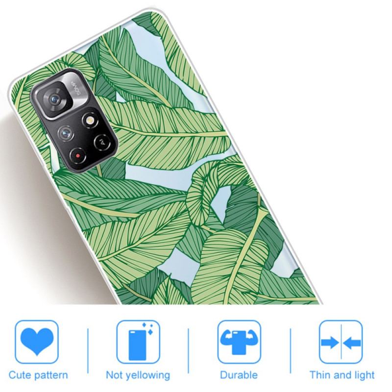 Coque Poco M4 Pro 5G Feuilles Graphiques