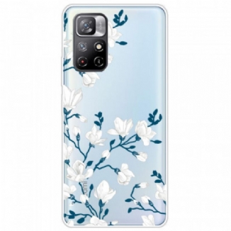 Coque Poco M4 Pro 5G Fleurs Blanches