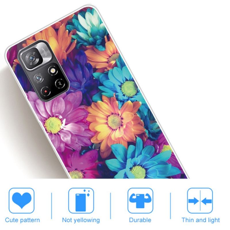 Coque Poco M4 Pro 5G Marguerites Colorées