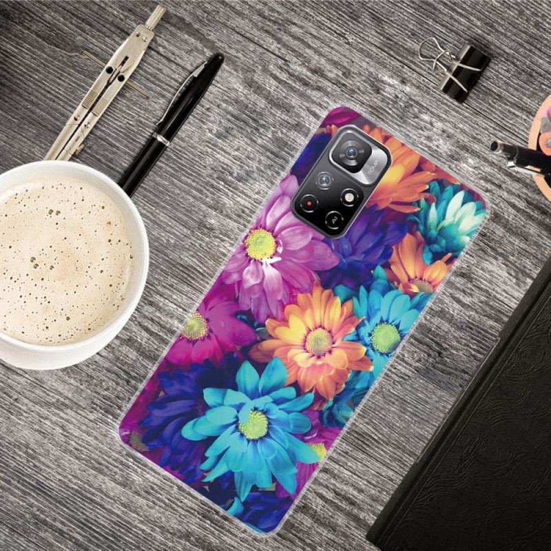 Coque Poco M4 Pro 5G Marguerites Colorées