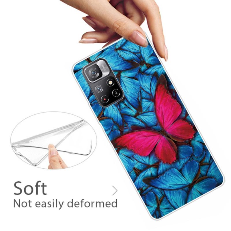 Coque Poco M4 Pro 5G Papillons Sauvages