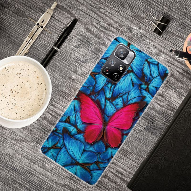 Coque Poco M4 Pro 5G Papillons Sauvages