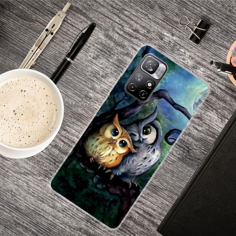 Coque Poco M4 Pro 5G Peinture Hiboux