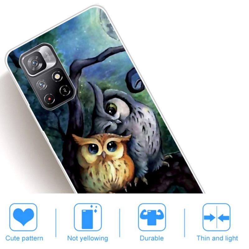 Coque Poco M4 Pro 5G Peinture Hiboux