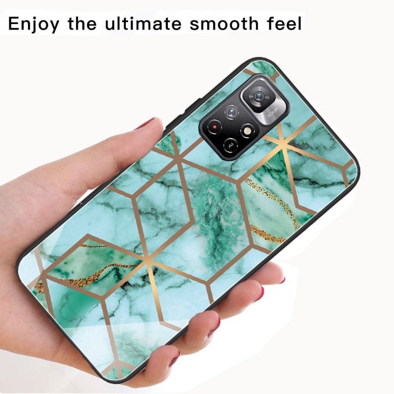 Coque Poco M4 Pro 5G Verre Trempé Marbre Géométrique