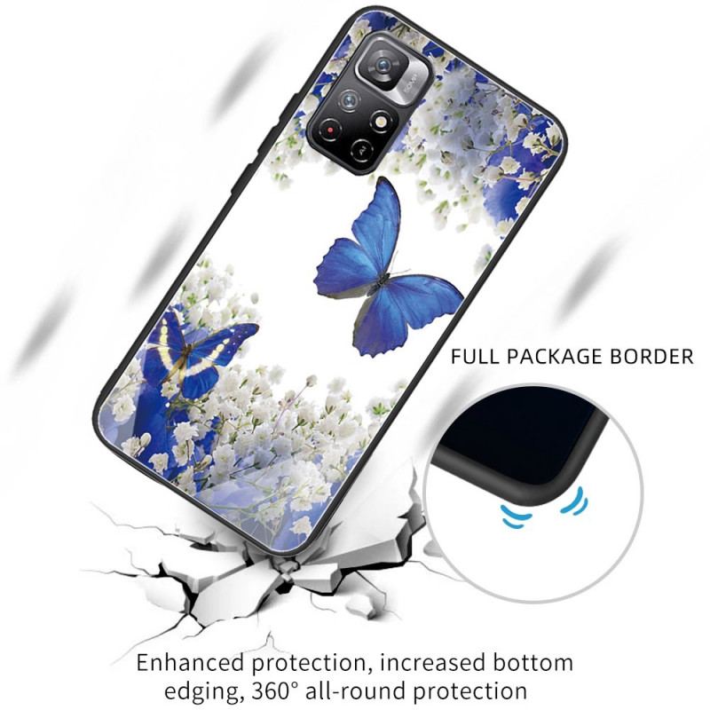 Coque Poco M4 Pro 5G Verre Trempé Papillons Design