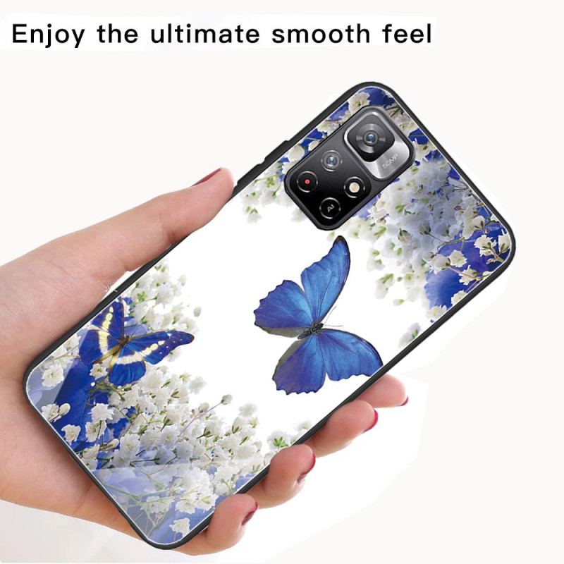 Coque Poco M4 Pro 5G Verre Trempé Papillons Design