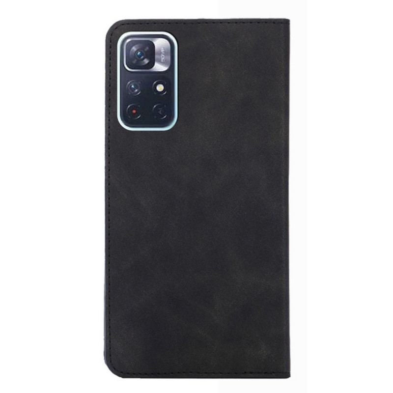 Flip Cover Poco M4 Pro 5G Effet cuir Skin-Touch