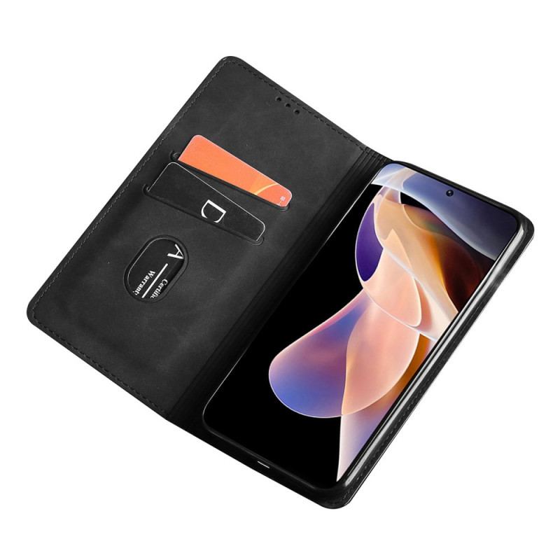 Flip Cover Poco M4 Pro 5G Effet cuir Skin-Touch