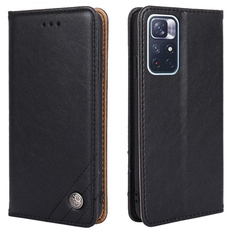 Flip Cover Poco M4 Pro 5G Style Cuir Rivet